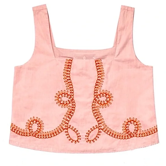 Anna Cate Cotton Embroidered Shorts Set Peach NWT Resort Size Medium - Picture 5 of 13